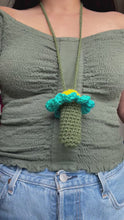 Load and play video in Gallery viewer, Teal flower necklace
